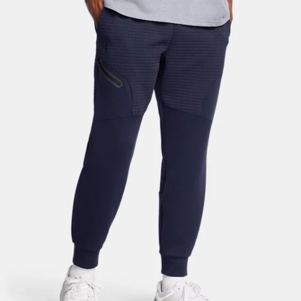 NEW! Men's Under Armour Navy Unstoppable Grid Jogger Pants Size Small & Medium